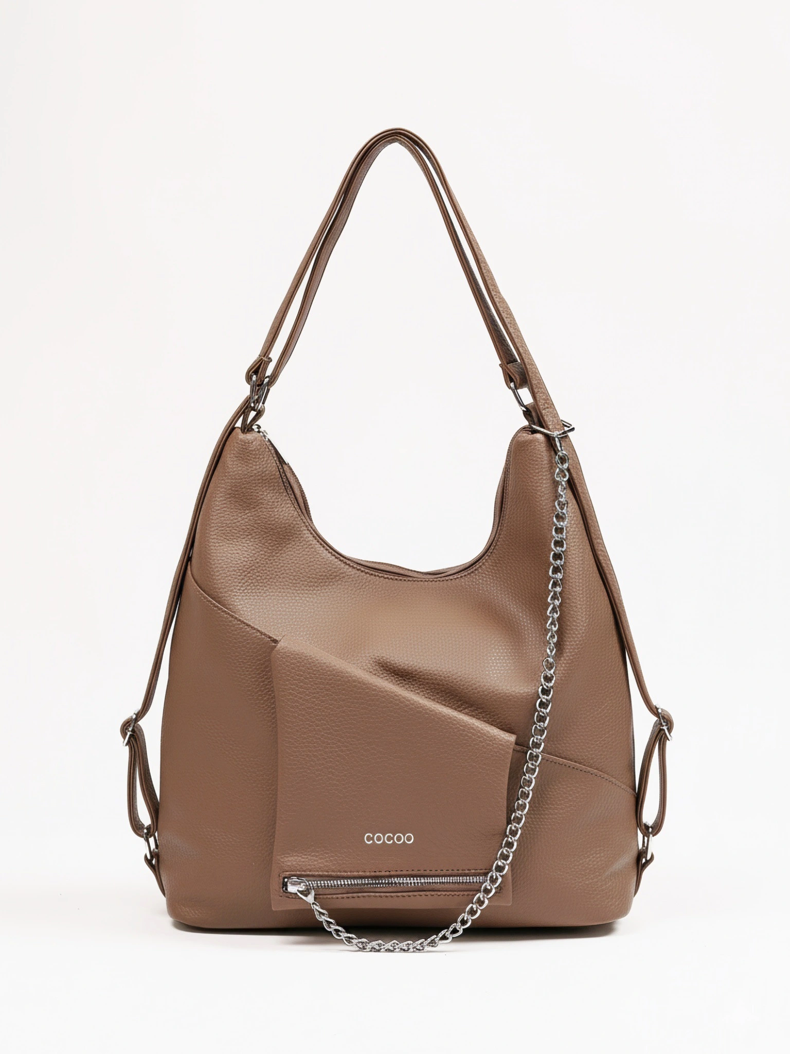 Сумка-шоппер  с регулируемыми ручками, откидным карманом и цепочкой в ассортименте